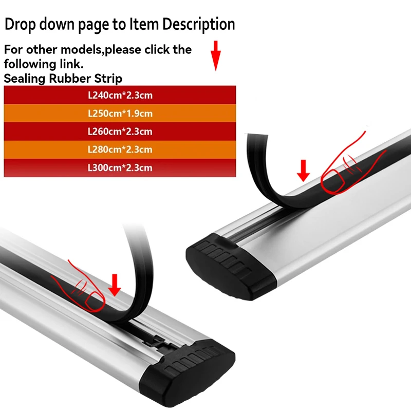 Dakdragers Voor Auto's L300cm - W2.3cm Universeel De Auto Imperiaal Dwarsbalk Afdichting Rubberen Strip Verminderen Windweerstand En Geluid Gebruikt Dakrails