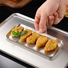 Silver Gold Stainless Steel Serving Plate Restaurant BBQ Skewers Sushi Tray Large Shallow Tray Food Storage Plates For Kitchen 4