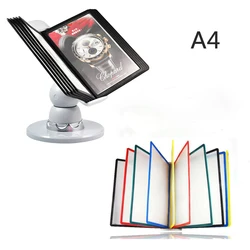 A4 10 Page 20 View Menu Display Rack 360° Rotatable Signage Rack Photo Holder Ideal for Restaurants Bars Homes Shops and Office
