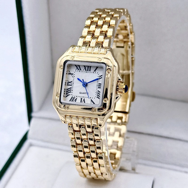 MAYZHISU Women Watch Light Luxury Retro Women Quartz Gold Wristwatch Stainless Steel Waterproof Female Clock Ladies Watch 2