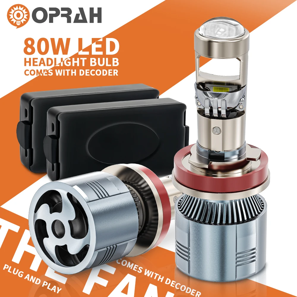 

2pcs High Power H7 LED Headlight With Lenses H4 H8 H11 9005/HB3 9006/HB4 Accessories For Vehicles Canbus Car Headlamp Fog Light