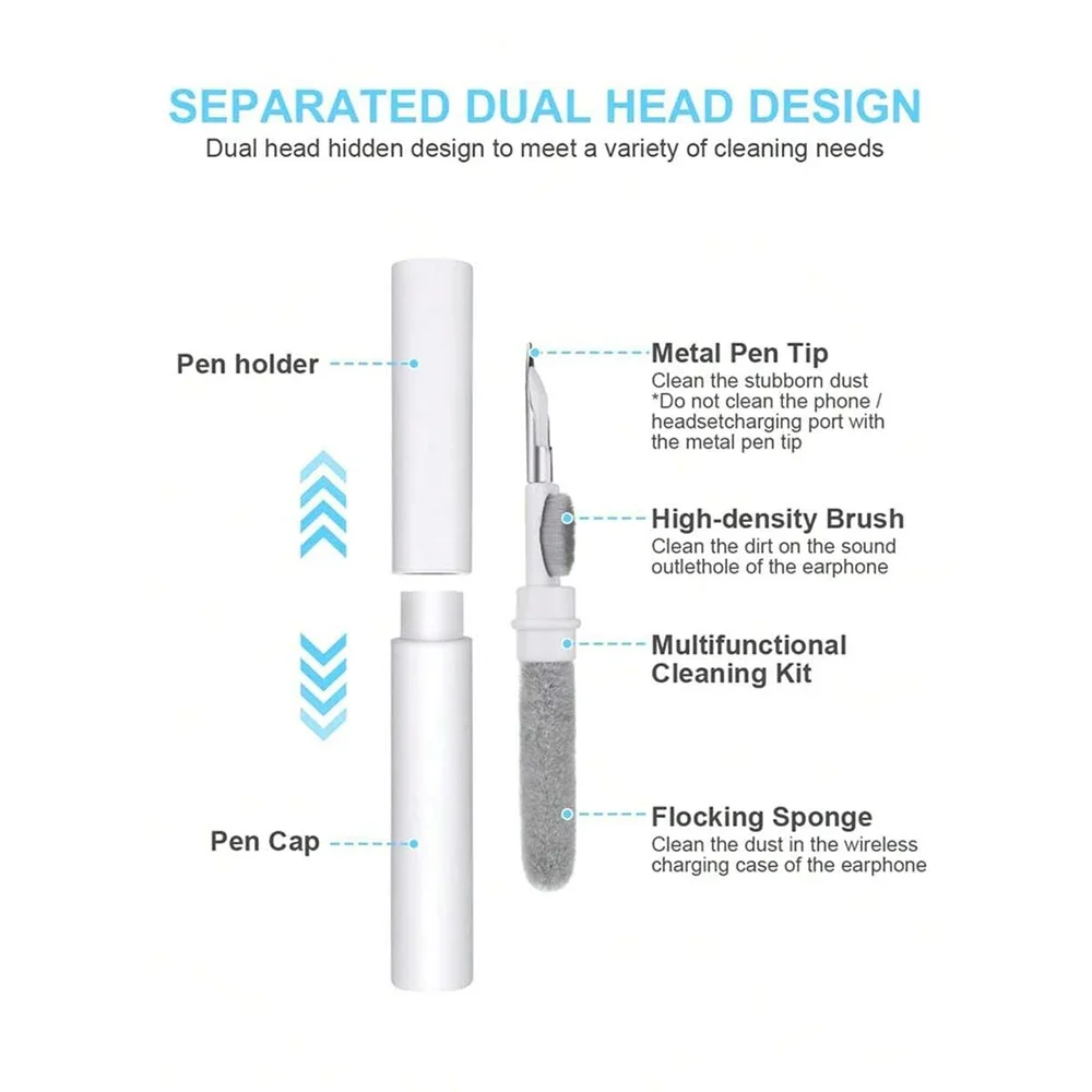 Portable Earphone and Camera Cleaning Pen with Brush