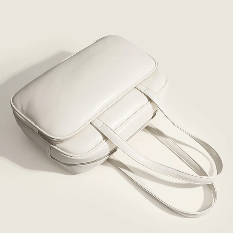 Solid Color Large Capacity Handbags Women High Quality Underarm Bag Casual Luxury Designer New Business Shoulder Bag Leather