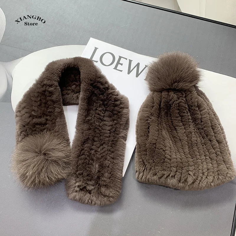 2Pcs Winter Baby Hat Scarf Set Solid Color Toddler Bonnet Cute Pompom Knitted Hats Outdoor Warm Infant Accessories
