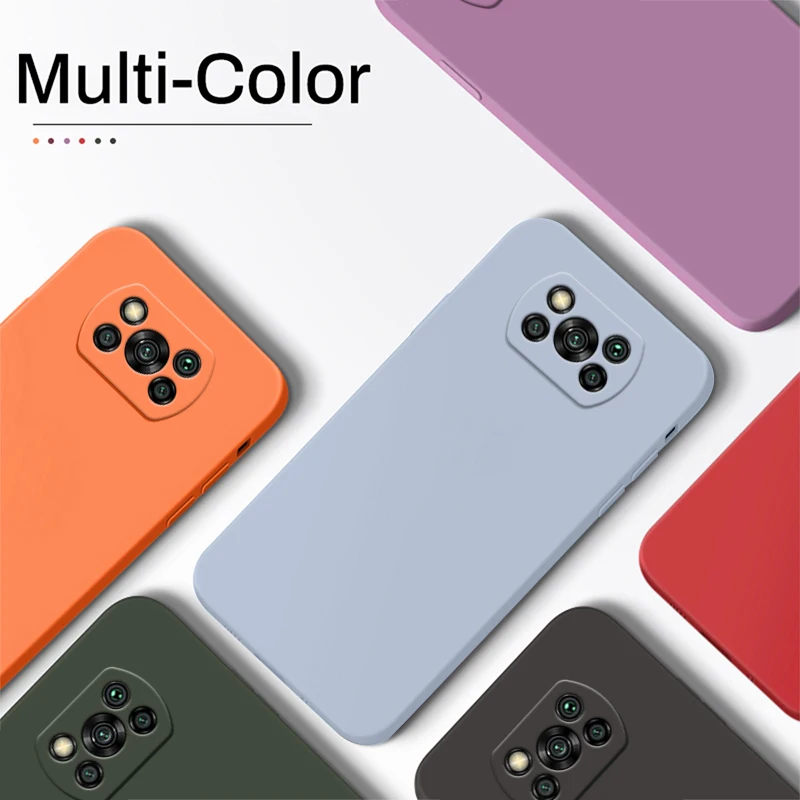 Poco X3 X4 Pro 5g Case Original Square Liquid Silicone Soft Cover For Xiaomi Poco X3 X4 Pro Poco X 3 4 Pro Poco X3Pro Pocox3 Pro cell phone dry bag