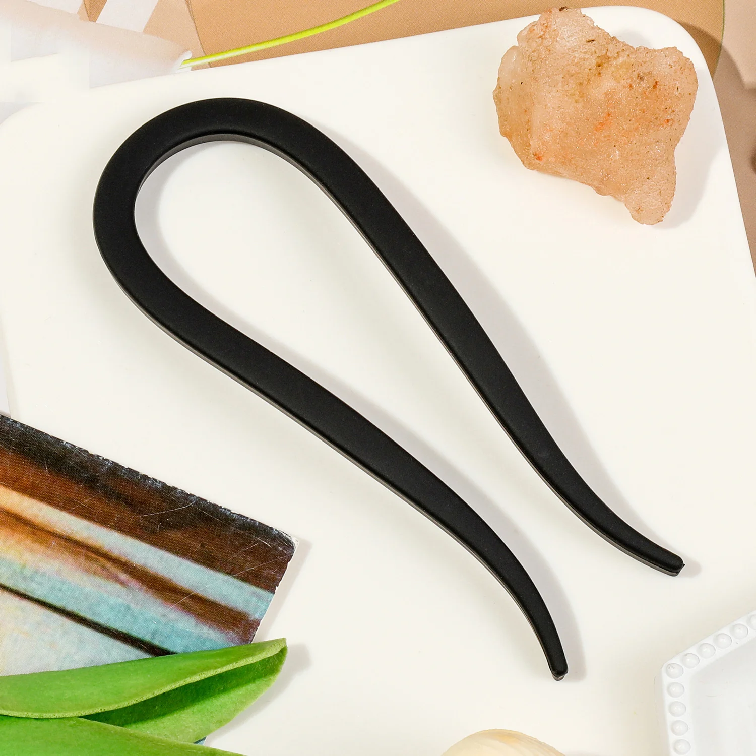 Matte Haargabeln, Haarstäbchen, Ziegenhörner, U-förmiger Haarkamm, Dutt, Haarnadel, Damen und Mädchen, Frisur, Haarschmuck, Stirnband, Frisur – Detail 9