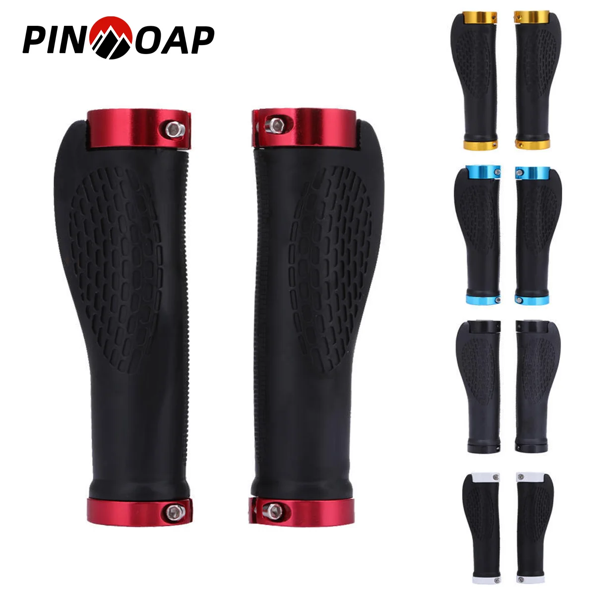 Bicycle Grips Ergonomic Handlebar Grips Hand Grips Bicycle Non-Slip Rubber Double Aluminum Lock Ring Grip Bicycle Accessory