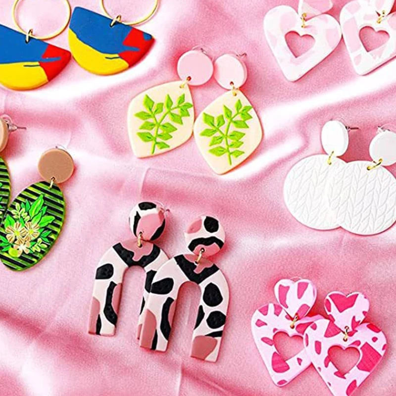 27pcs Stainless Steel Clay Cutters With Earring Hooks Jump Rings