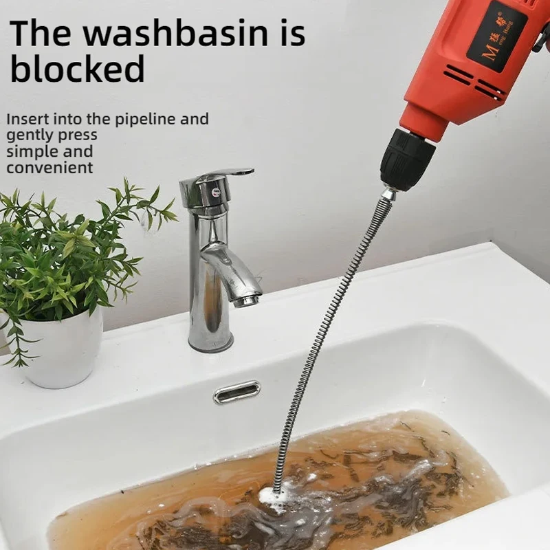 1/1.5/2.5/3.5/5 Meter Drain Cleaner 10mm Dia Pipe Spring Anti-Rust Sewer Sink Basin Pipeline Clogged Remover Cleaning Tool