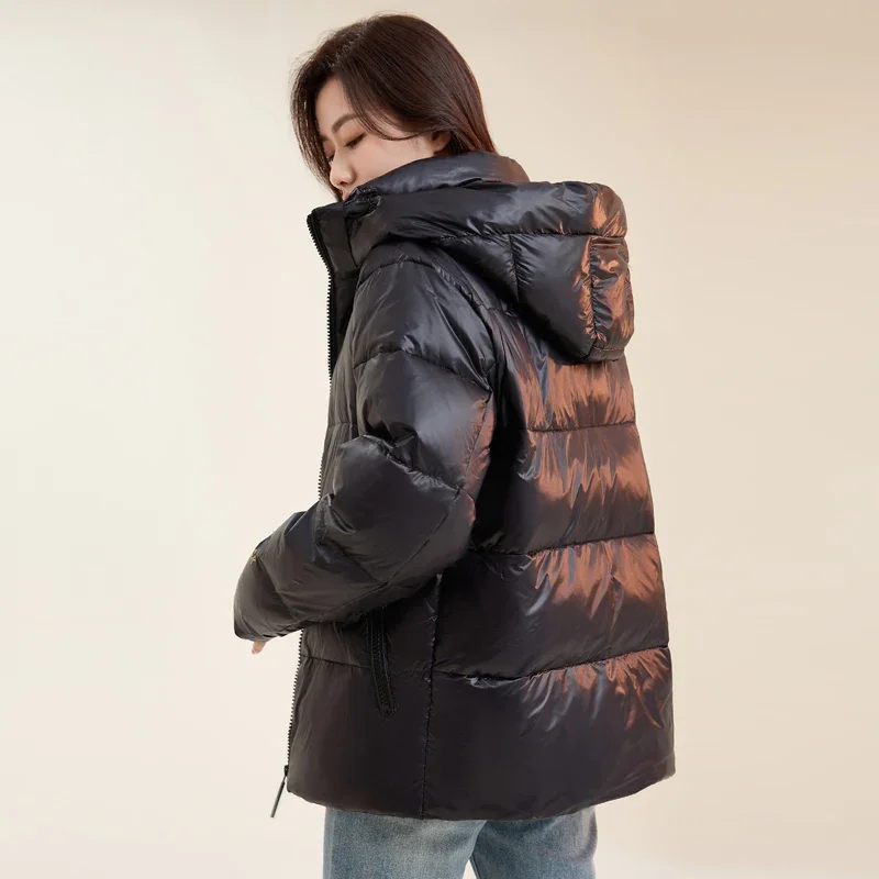 Couple Hooded Parkas Women Winter Men's White Duck Down Jacket Thicken Waterproof Thermal Coat Men Short Hooded Warm Black Coats
