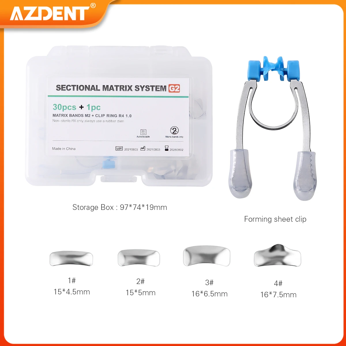 

AZDENT 30 шт./набор, стоматологические секционные контурные металлические матрицы, матрицы, заполняемые листы с зажимом, разделяющее кольцо, зажим, инструмент