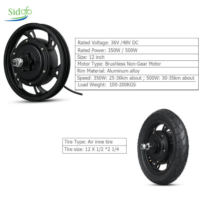 E Scooter Motor 36V350W Rear Engine Wheel Brushless Hub Motor