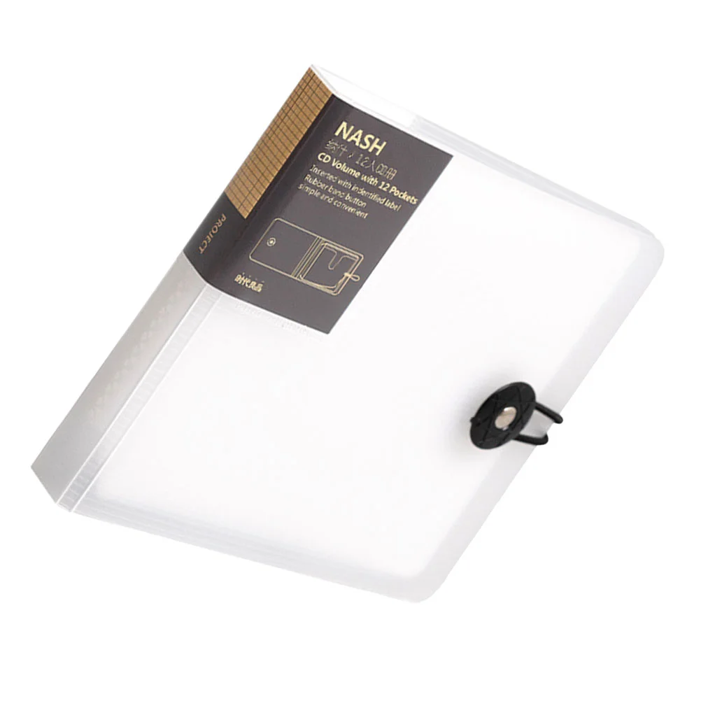 

12-Sheets CD Case Disc Dvd Storage Bag High-Capacity Sleeves CD Holder Wallet Box Handbag With Zipper Solid PP Organizer Bag