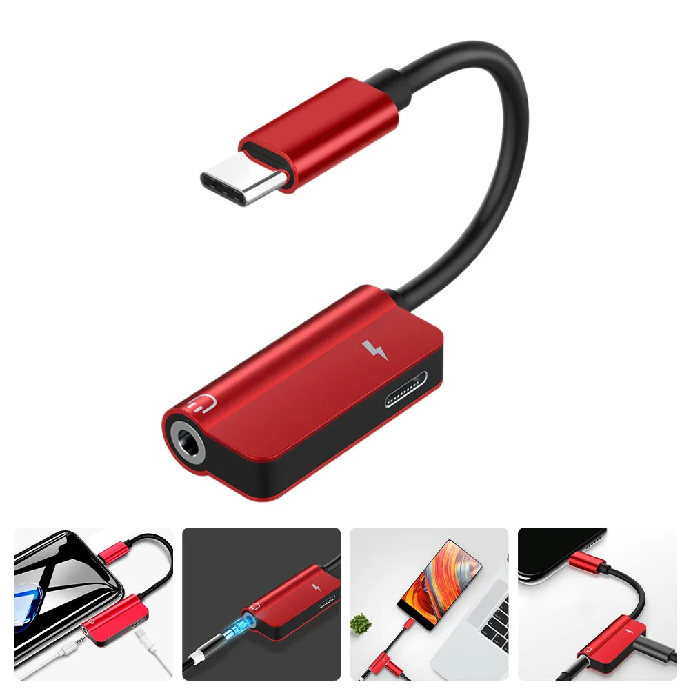 

Type-c To 35mm Audio Cable 2-in-1 Headset Adapter Headphone Accessory