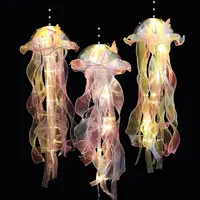 1PC New Gradient Jellyfish Light Decoration LED Light Festival Pendant Courtyard Lighting Handmade Light Small Night Light 2