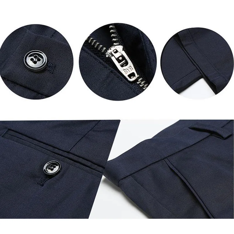 Business Social Men Summer Thin Solid Jeans Streetwear Fashion Off White Straight Pants Male Big Size Slim Casual Trousers 27-38 5