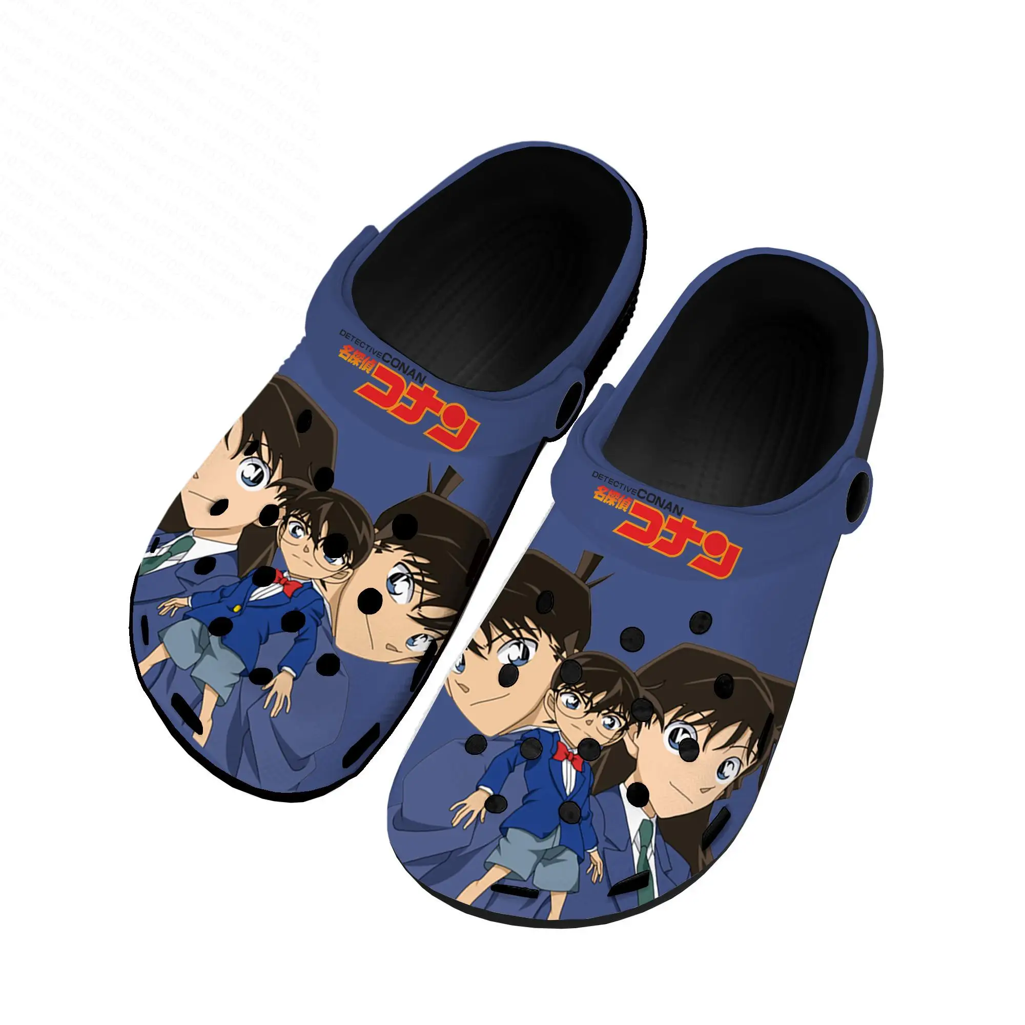 

Ботинки для дома в стиле аниме Detective Conan, Мультяшные шлепанцы, дышащие, для мужчин и женщин, подростков, шлепанцы с отверстиями для пляжа