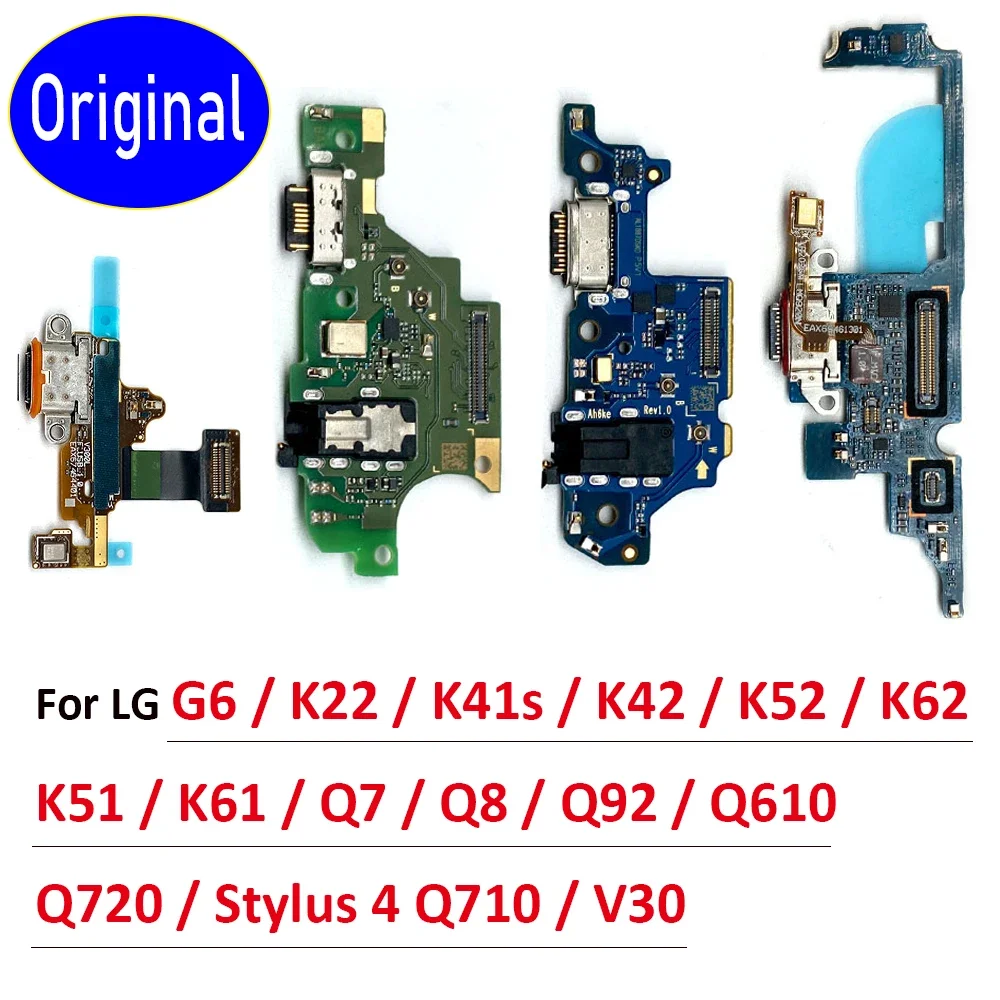 Фото Оригинальный USB-разъем для зарядного устройства, Micro плата для LG G6 K22 K41S K42 K52 K51 K61 Q7 Q610 Q8 Q92 Q720 Style Q710 V30 №1