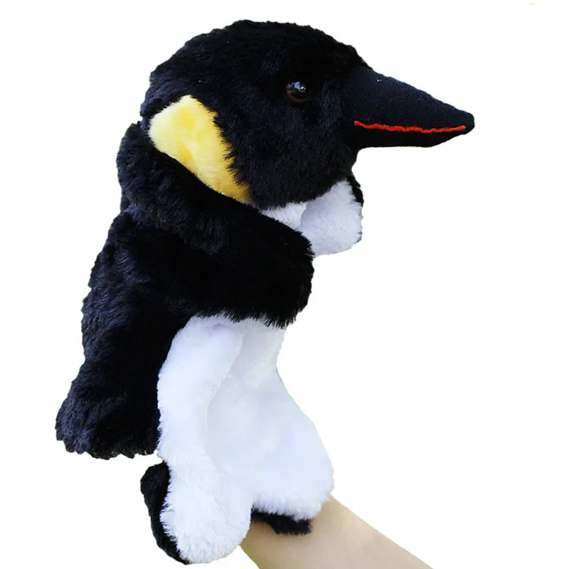 Puppets Plush Toy Animal Hand Doll Penguin Children's Doll Crow Soothing Doll images - 6