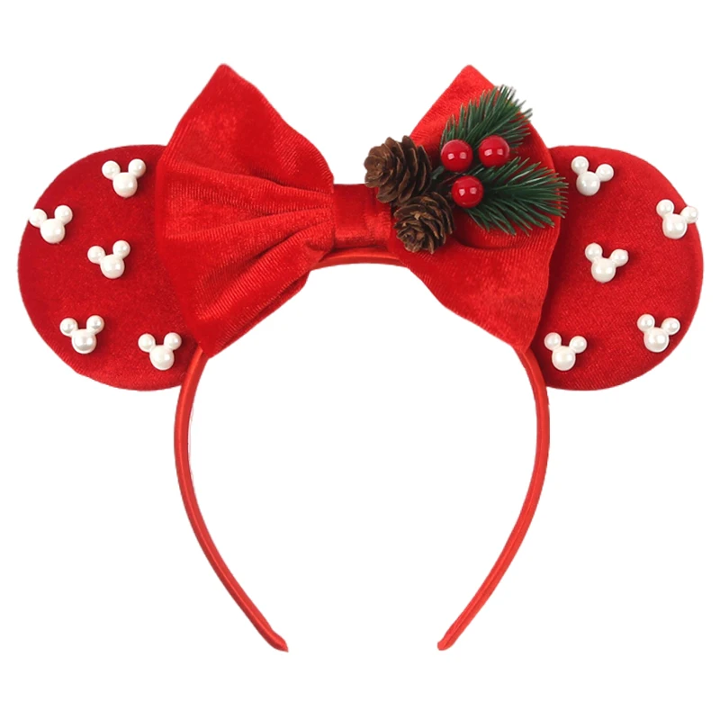 Weihnachts-Cartoon-Mausohren-Haarband für Mädchen, 3,3 Zoll, weiches Haarband mit Schleife, Festival-Party-Weihnachts-DIY-Haaraccessoires, Geschenke – Detail 31