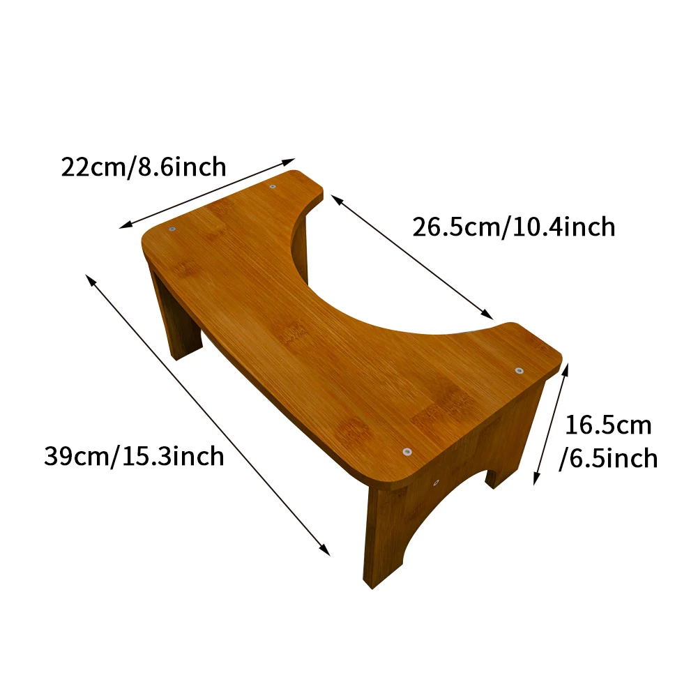 For Pooping Wear Resistant Comfortable Heavy Duty Children Adult Bamboo Toilet Stool C Shape Furniture Non-Slip Practical
