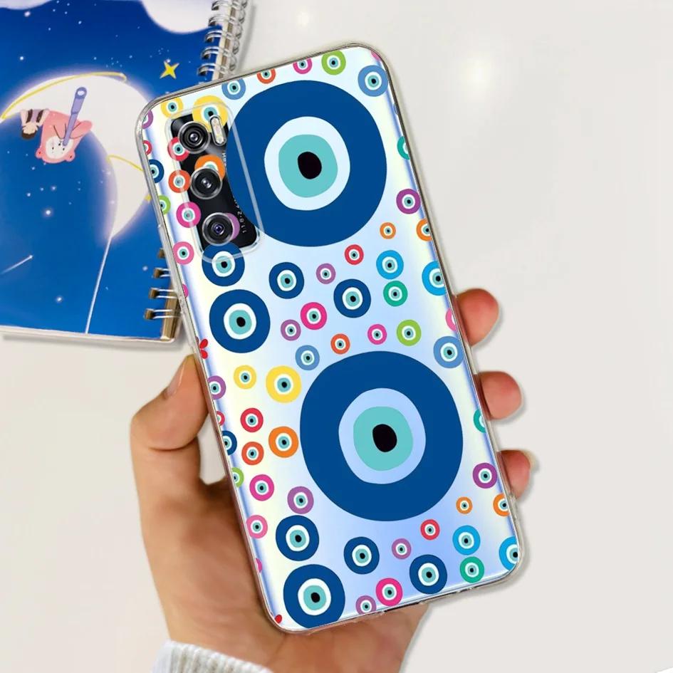 6.44 Clear Silicone Soft TPU Back Cover - Cute Astronaut Design