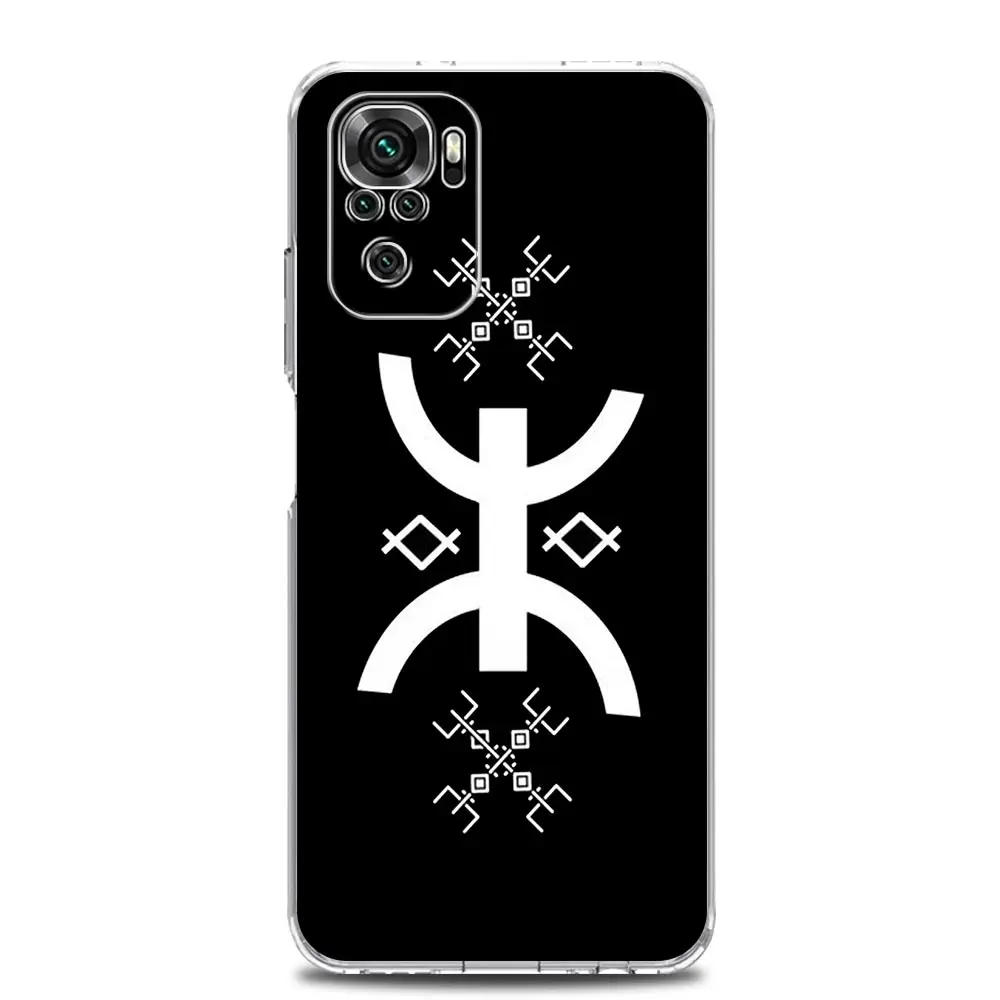 Clear Phone Case with Amazigh Berber Flag Design
