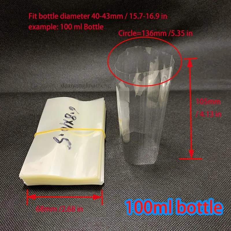 200pcs Heat Shrink Wrap Film for 10ml 15ml 30ml 50ml Glass Bottle