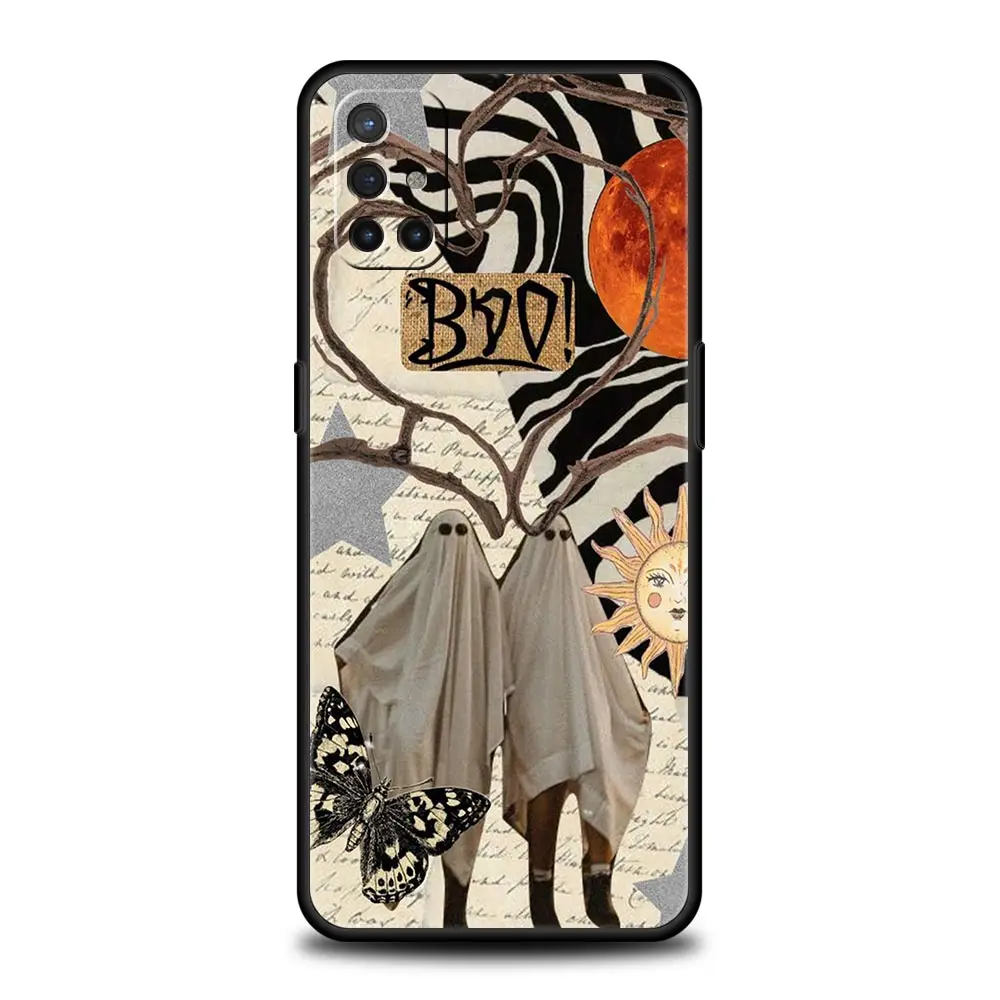 Adorable Ghost-Themed Soft Black Phone Case