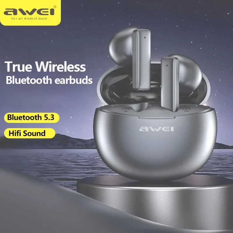 

Awei T87 TWS Earbuds Wireless Bluetooth Earphones With Mic HD Call Noise Reduction Headphones Hifi Sound Music Headset Gamer