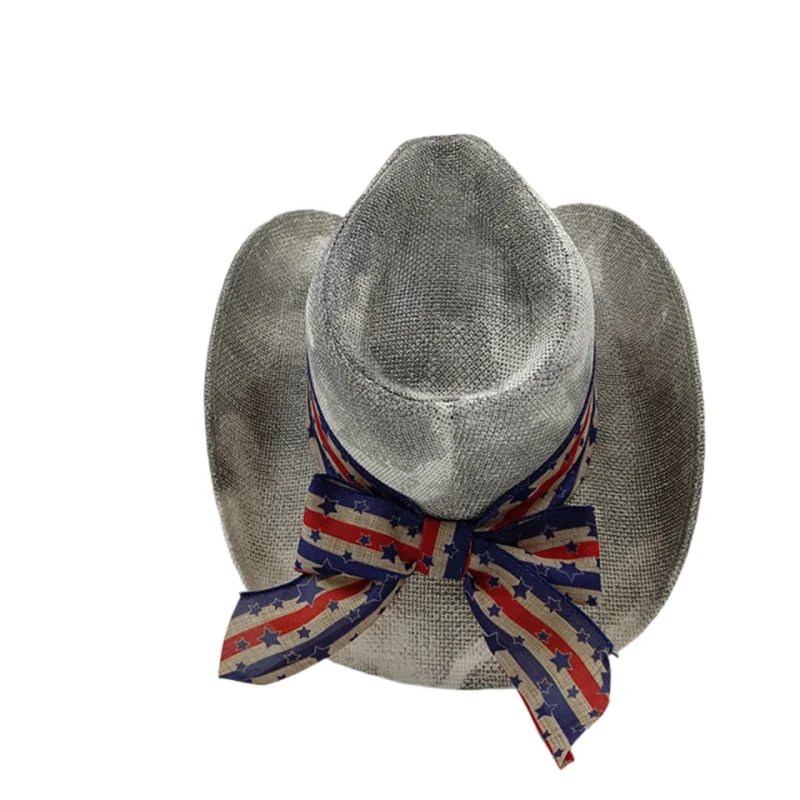 Schwarzer Cowboyhut mit silbernem Rand für Sommer, Outdoor, Reisen, Stern-Cowboyhut für Männer und Frauen, Retro-Gentleman-Dame, Sombrero Vaquero – Detail 4