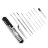 8pcs/set Stainless Steel Ear Wax Pickers Cleaner Ear Wax Removal Tools Set Ear Picks Wax Removal Tweezers Ear Pick Clean Tool wi 3