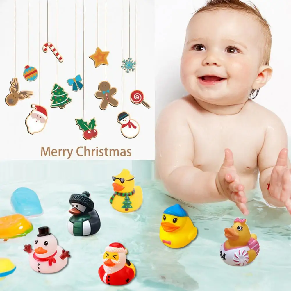 Christmas Duck Toy Christmas Countdown Duck Blind Box Mini Vinyl Cartoon Figurine Advent Calendar Toy Set for Kids Adults