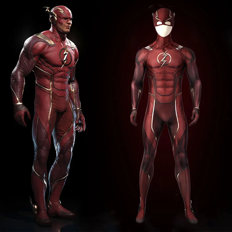 

In Stock Injustice League The Flash Leotard Jumpsuit Cosplay Halloween Christmas Party Costume Clothes Role Play