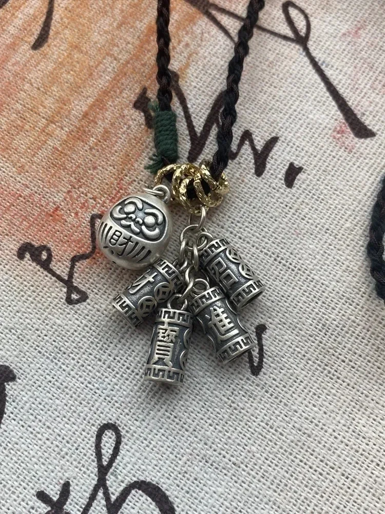

Ethnic Style Zhaocaijinbao Xiaodamo Pendant Handwoven Necklace New Chinese Retro Old High End Advanced Sense Niche Accessories