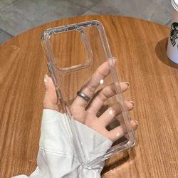 Luxury Hybrid Shockproof Clear Case with Hard Acrylic Back and Soft Silicone Shell for Xiaomi 14T (Clear)