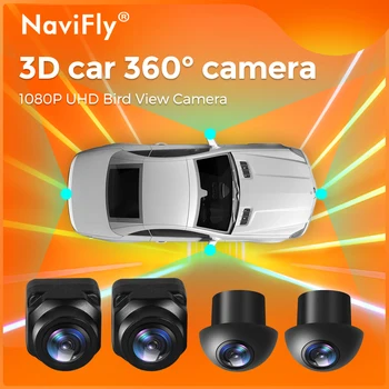 Auto 360 ° Telecamera panoramica Surround View 1080P AHD destra + sinistra + anteriore + sistema di telecamere per retrovisione per visione notturna Android Auto Radio
