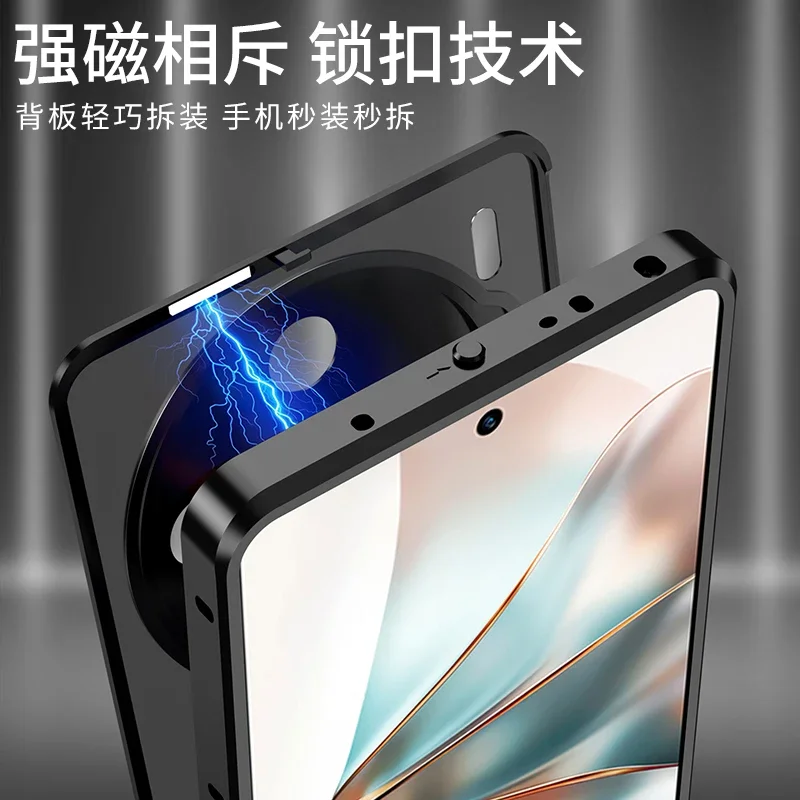 Premium Aluminium Alloy Metal Frame Bumper with Tempered Glass Cover - Shockproof Hard Case