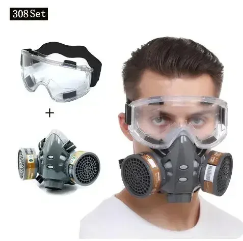 Anti-Fog Gas Mask Industrial Painting Spraying Respirator Safety Work Filter Dust Proof Full Face Formaldehyde Protection