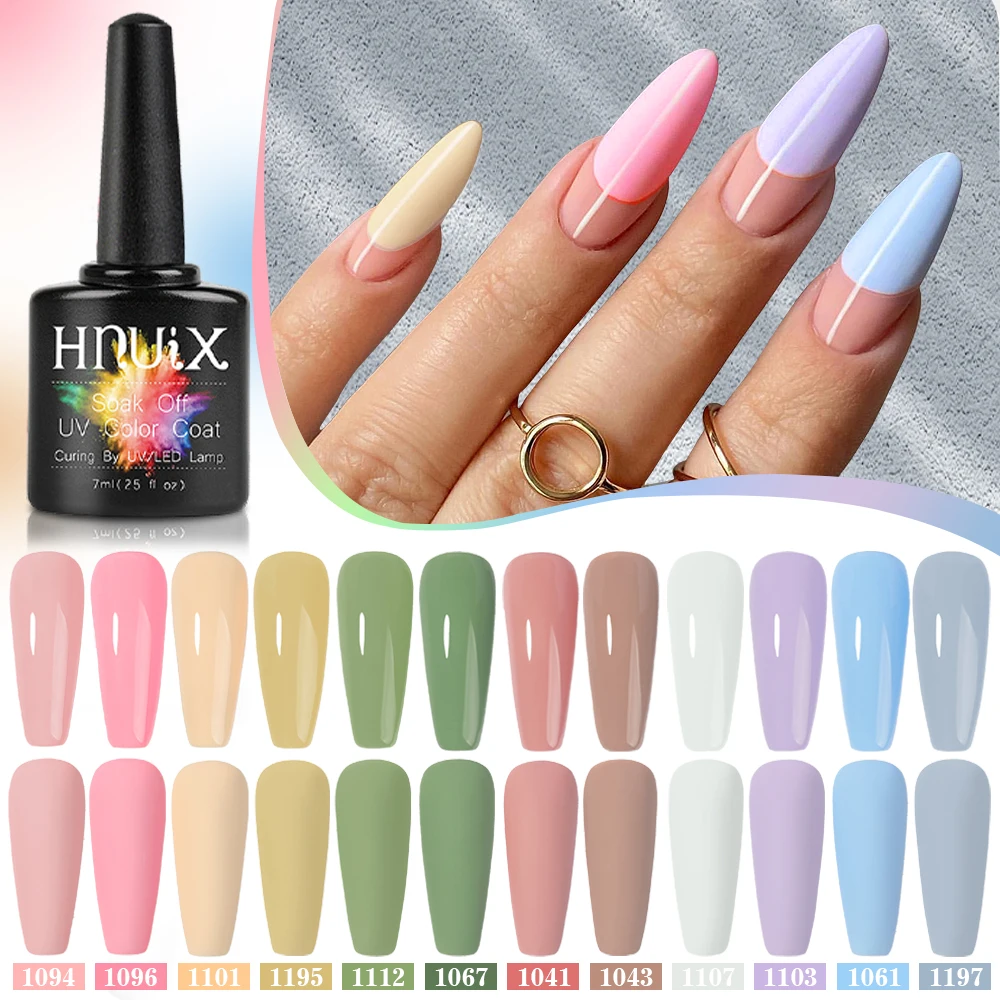 

HNUIX Nail Gel Polish 7ml Macaron Color Scheme Soak Off UV LED Gel Varnish Full Coverage Super Texture Gorgeous Nail Manicure