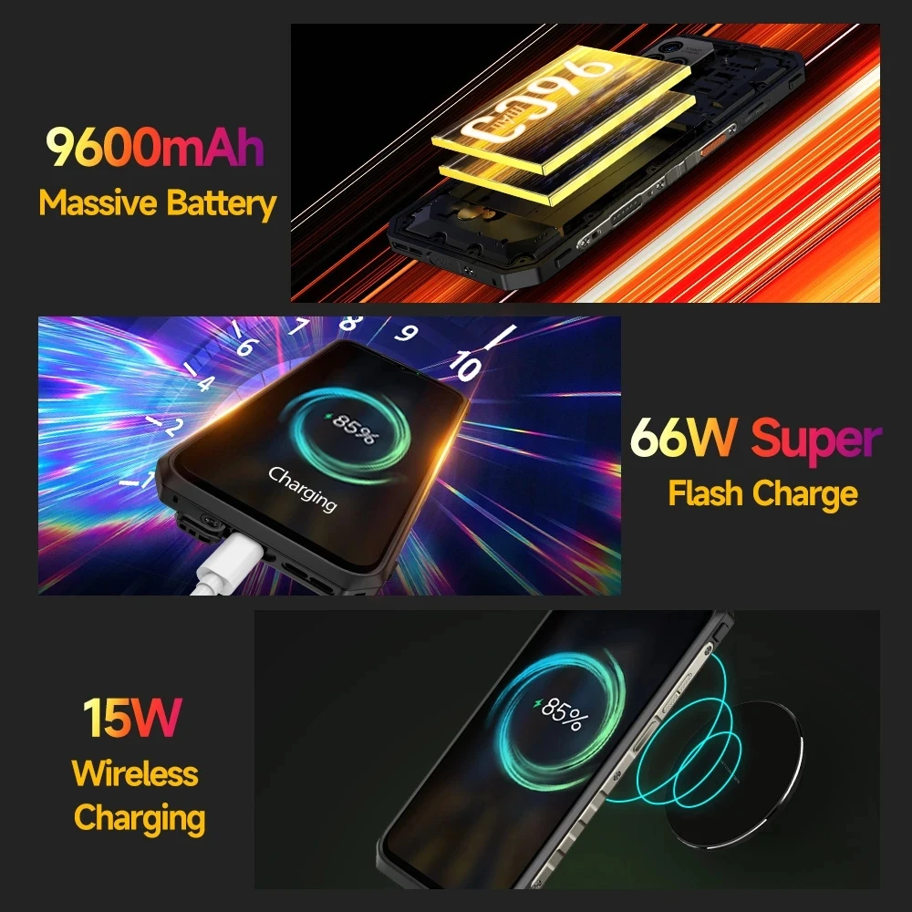 Ulefone Power Armor 19T Rugged Phone Thermal Imaging 17GB RAM +256GB ROM Mobile Phones Helio G99 108MP 9600mAh 66W Cellphone