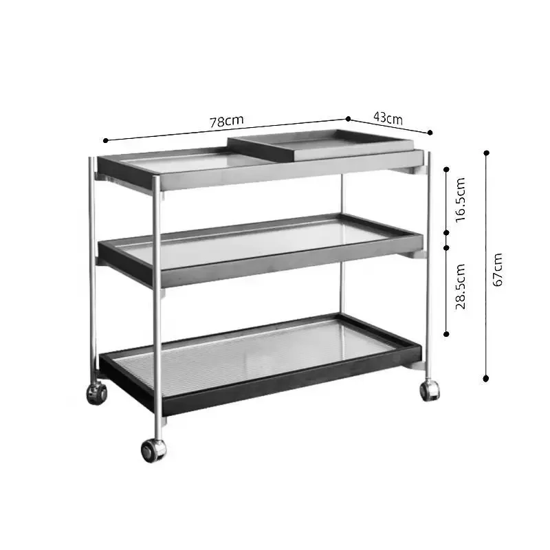 طاولة زاوية بجانب السرير بسيطة، عربة دوارة قديمة ل...