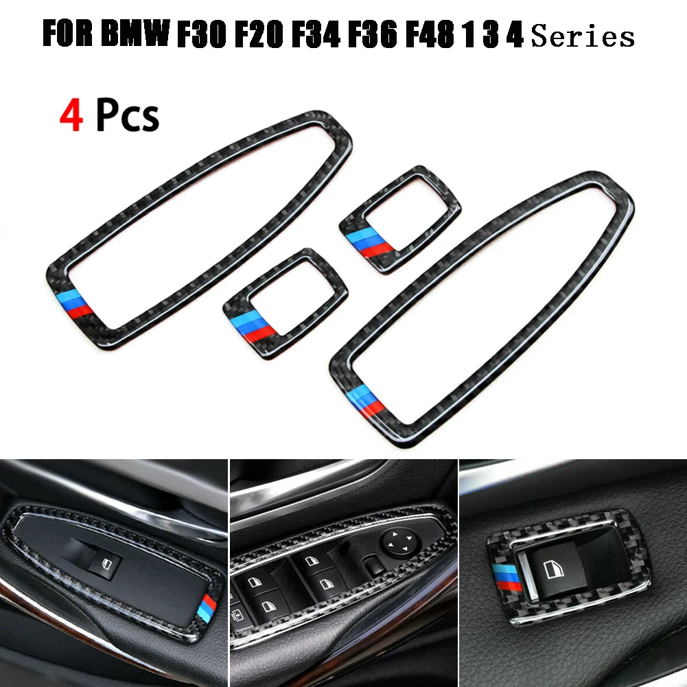 4-Piece Loading Door And Window Switch Frame Is Applicable To BMW F20 F30 F34 f36 F48 1 3 4 Series Decorative Cover Auto Parts