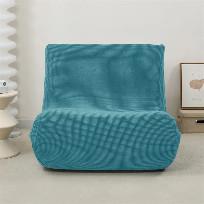 Stretch Armless Floor Sofa Covers Polar Fleece Single Sofa Protector Slipcover for Fireside Chair Adult Bean Bag Chairs Covers 6