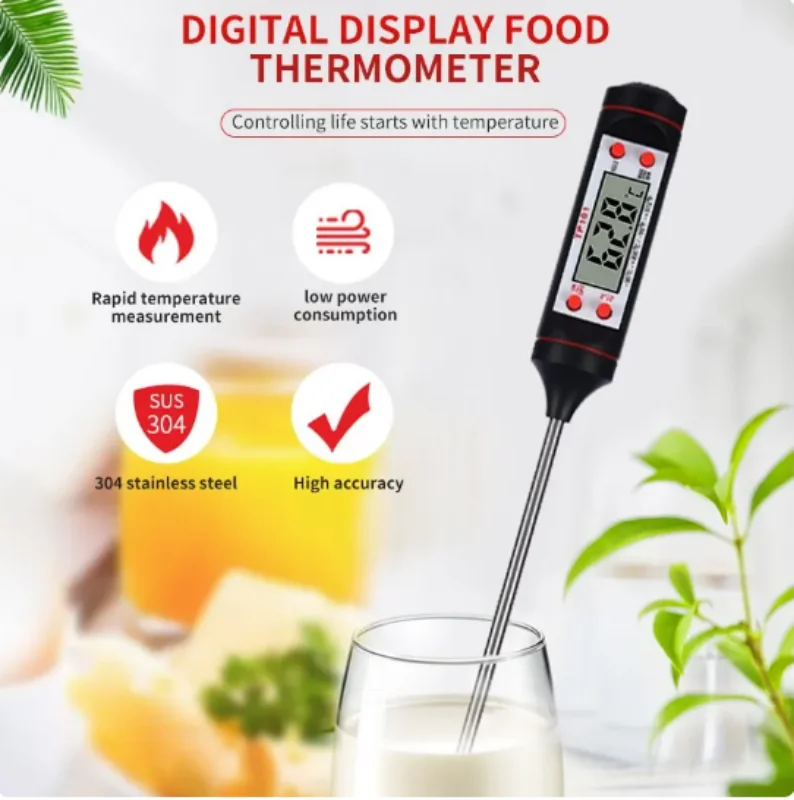 Digital Thermometer Kitchen Food Baking Electronic Probe Type Display Liquid Grill