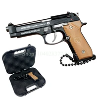 Mini Gun Model Keychain, Mini 3:1 Beretta Shape Keychains Gift for Gun-lover, Tiny Novelty keychains Gifts for Men, Black 1