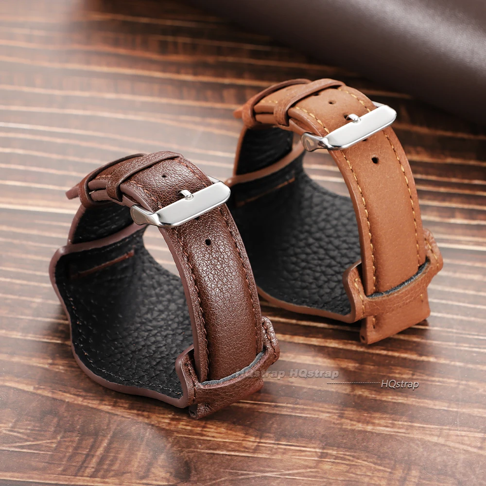 Vintage-Style Genuine Leather Watch Strap Bracelet
