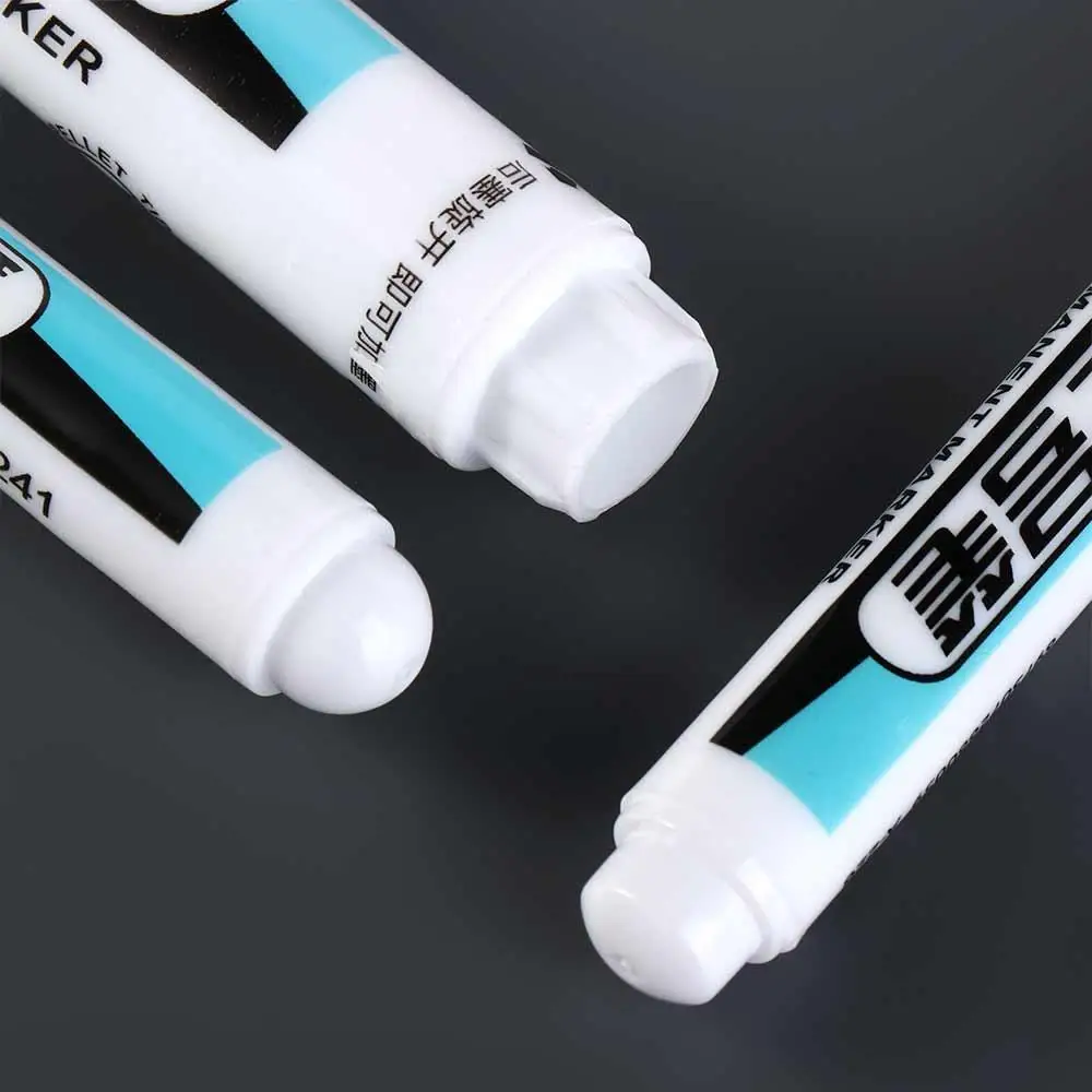 0.7mm/1.0mm/.2.5mm White Permanent Paint Pen Waterproof Smooth Writing White Marker Pens Not Dirty Hands Widely Used - 2