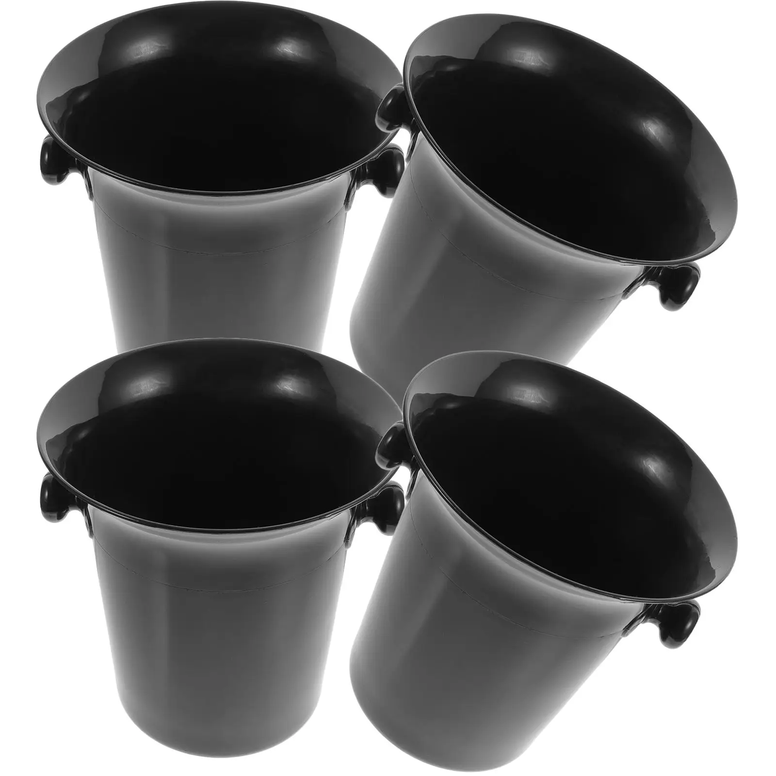 4 Pcs Spit Barrel Western Plastic Ice Buckets Dual Ears Spitting Barrels Wine Double Spittoons Tasting