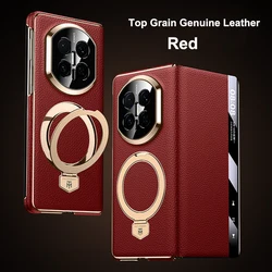 Genuine Leather Smart Touch Flip Case with Dual Axis Design for Huawei Mate X7 (Color B)